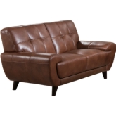 Nicole Loveseat in Tufted Brown Top Grain Leather