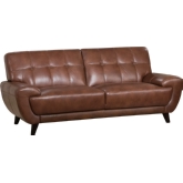 Nicole Sofa in Tufted Brown Top Grain Leather