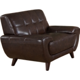 Nicole Arm Chair in Tufted Dark Brown Top Grain Leather