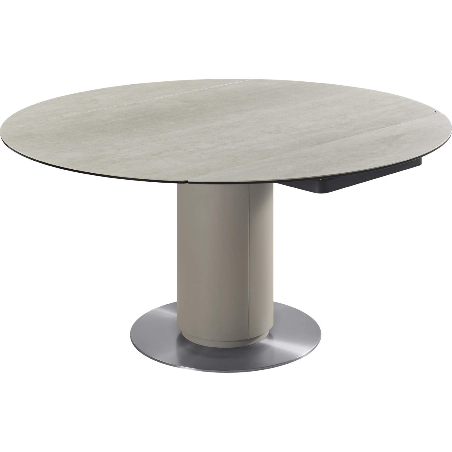 Sculptural taupe ceramic dining table