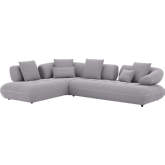 Savannah Sectional Sofa with Left Hand Facing Chaise in Textured Gray Fabric
