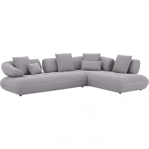 Savannah Sectional Sofa with Right Hand Facing Chaise in Textured Gray Fabric