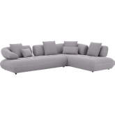 Savannah Sectional Sofa with Right Hand Facing Chaise in Textured Gray Fabric