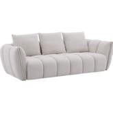 Lennox Loveseat in Tufted Off White Chenille Fabric