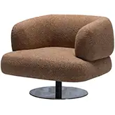 5011 Swivel Accent Chair in Brown Fabric