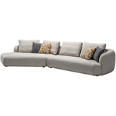 5510 Sectional Sofa with Left Hand Facing Chaise in Grey Fabric