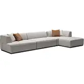 5566 Sectional Sofa with Right Hand Facing Chaise in Grey Fabric