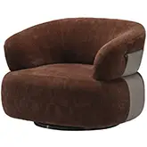 6016A Accent Chair in Brown Fabric & Grey Eco Leather