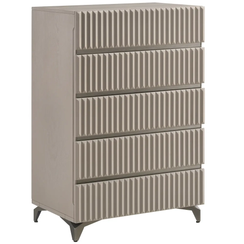 Grace Chest in Taupe Wood & Bronze Metal