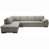 Capri 625 Italian Leather Sectional in Grey w/ Left Facing Chaise