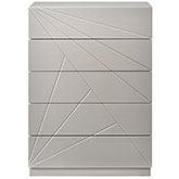 Florence 5 Drawer Chest in High Gloss White & Grey Lacquer