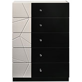 Turin Chest in Light Grey & Black Lacquer