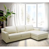 Jenny Sectional Sofa Sleeper with Right Facing Chaise in Premium Leather