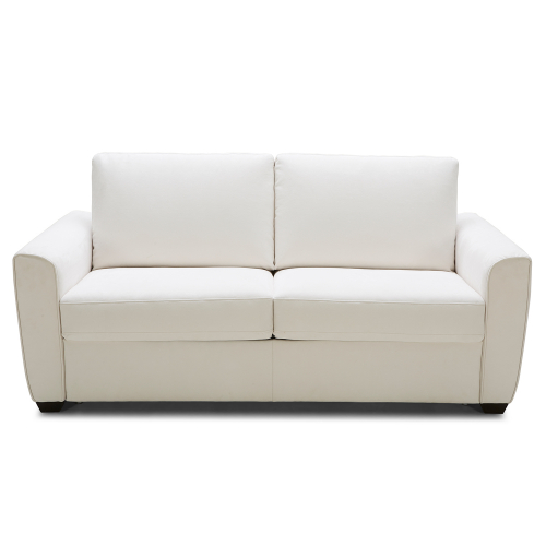 Alpine Fabric Sofa Bed in White Microfiber