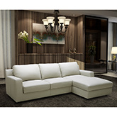 Lauren Sectional Sofa Sleeper w/ Right Facing Chaise in Premium Leather