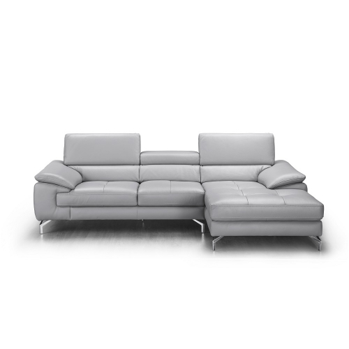 Liam Sectional Sofa with Right Facing Chaise in Element Grey Premium Leather