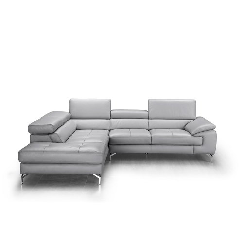 Olivia Sectional Sofa with Left Facing Chaise in Element Grey Premium Leather