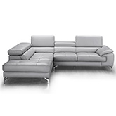 Olivia Sectional Sofa with Left Facing Chaise in Element Grey Premium Leather