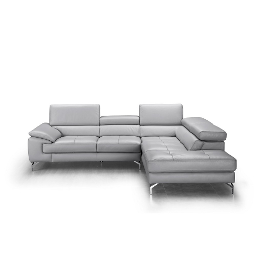 Olivia Sectional Sofa with Right Facing Chaise in Element Grey Premium Leather