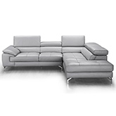 Olivia Sectional Sofa with Right Facing Chaise in Element Grey Premium Leather
