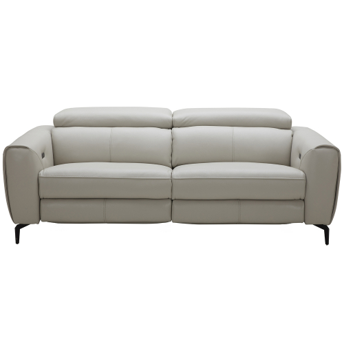 Lorenzo Power Motion Sofa in Light Grey Premium Italian Leather