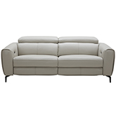 Lorenzo Power Motion Sofa in Light Grey Premium Italian Leather