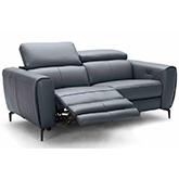 Lorenzo Power Motion Loveseat in Blue Grey Premium Italian Leather