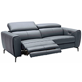 Lorenzo Power Motion Sofa in Blue Grey Premium Italian Leather