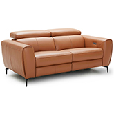 Lorenzo Power Motion Loveseat in Caramel Premium Italian Leather