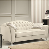 Divina Loveseat in Tufted Top Grain Italian Leather with Ornate Legs