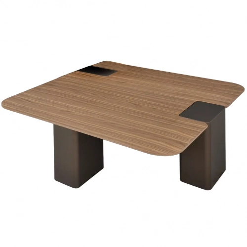467 Coffee Table in Walnut Veneer & Brown Finish Metal