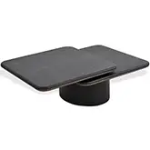 475A Cocktail Coffee Table in Black Oak Veneet & Brown Metal