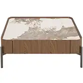 437 Coffee Table in Pandora Ceramic, Walnut Veneer & Grey Metal