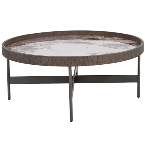 441 Coffee Table in 3D Printed Glass, Grey Oak Veneer & Metal