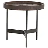 441 End Table in 3D Printed Glass, Grey Oak Veneer & Metal