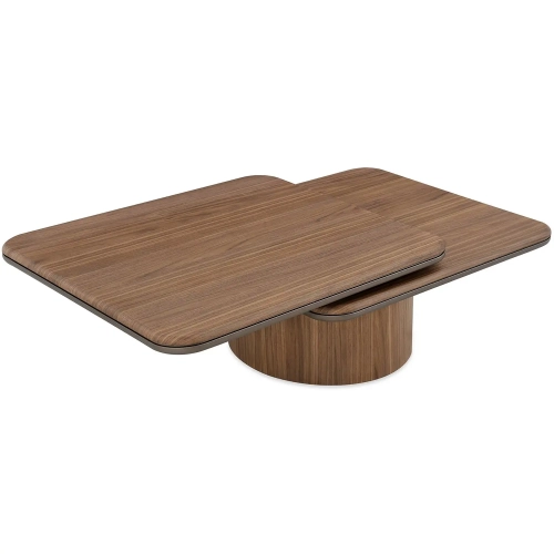 475A Cocktail Coffee Table in Walnut Veneer & Brown Metal
