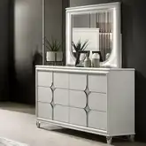 Bucharest Dresser & Mirror Set in Light Grey Finish & Metal