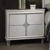Bucharest Nightstand in Light Grey Finish & Metal (Set of 2)