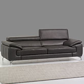 A973 Sofa in Grey Italian Leather