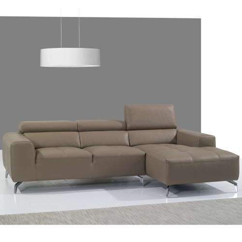 A978B Sectional Sofa with Right Facing Chaise in Burlywood Italian Leather