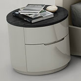 Amsterdam Nightstand in Dark Grey Walnut Veneer & Light Grey Lacquer (Set of 2)