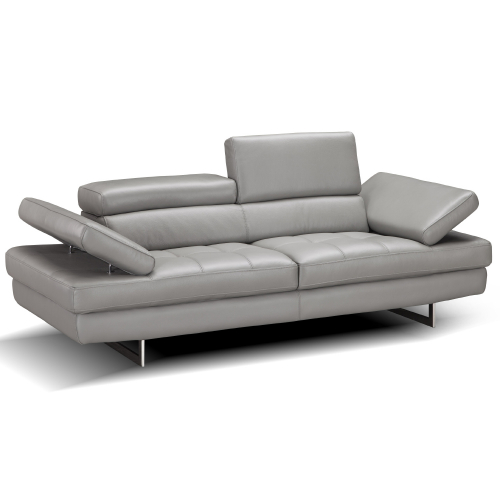 Aurora Italian Loveseat Sofa in Light Grey
