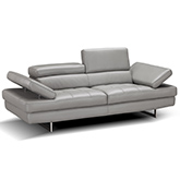 Aurora Italian Loveseat Sofa in Light Grey