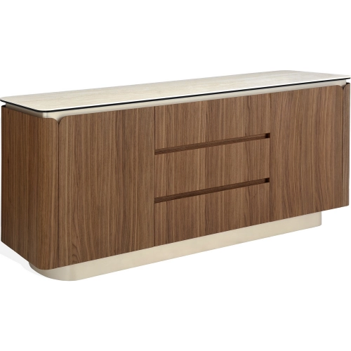Balsato Buffet in Travertine Look Ceramic & Wood Grain Finish