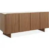 Clover Buffet in Travertine Look Ceramic & Walnut Veneer