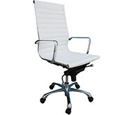 Comfy High Back Office Chair in White Leatherette