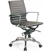 Comfy Low Back Office Chair in Black Leatherette