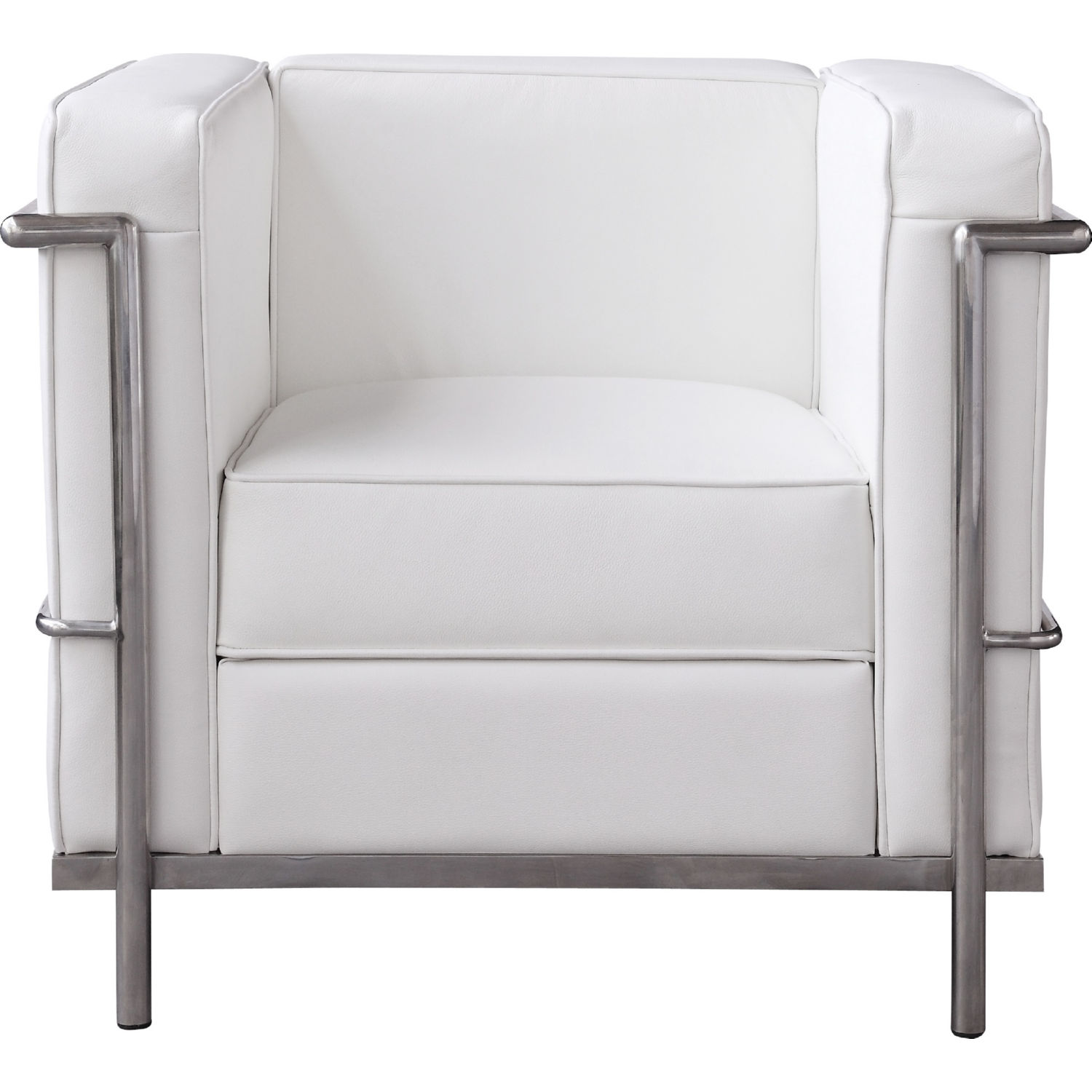 J\u0026M Furniture 176551-C-W Cour Accent Chair in White Italian Leather, image size:1500x1500