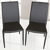 DC-13 Dining Chair in Black Leather (Set of 4)