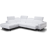 Davenport Sectional Sofa with Left Facing Chaise in Snow White Top Grain Leather